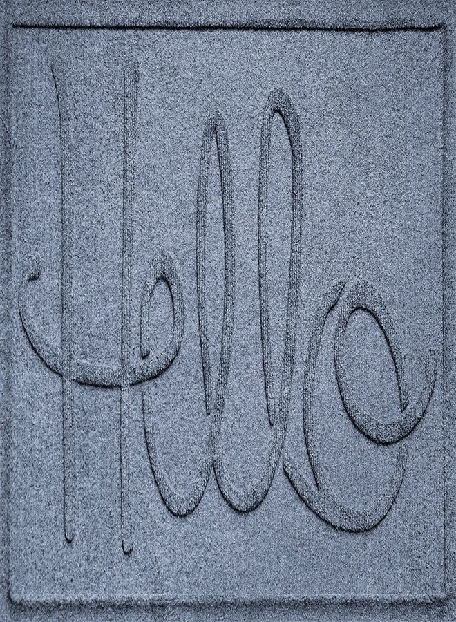 بانجلو فلورينج سجادة باب من بانغالو فلورينج، مقاس 2 × 3 قدم، صنع في الولايات المتحدة الأمريكية، غطاء أرضي متين وزخرفي، مقاوم للانزلاق، للاستخدام الداخلي والخارجي، يحجز الماء، تصميم هيلو، لون حجري أزرق - Image 1